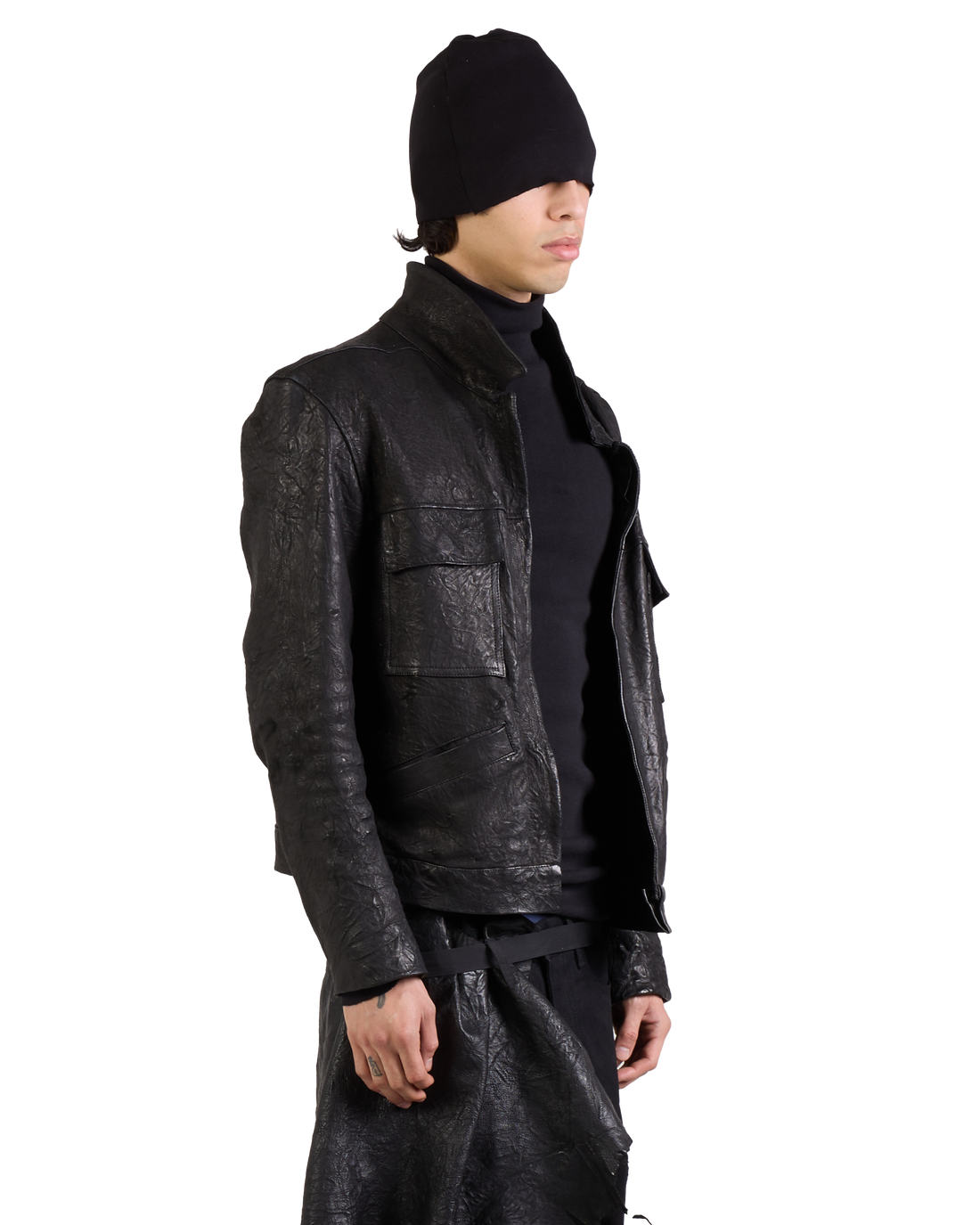 LEATHER UTILITY JACKET